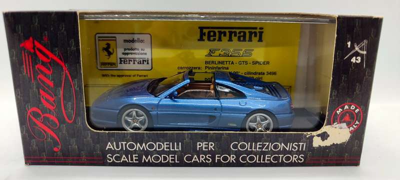 As New/Boxed 1/43 Bang Ferrari F355 GTS Road Metallic Blue