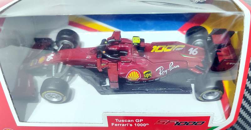 **BOXED/NEW** 1/43 Bburago F1 Ferrari SF1000 Leclerc #16 Tuscan GP 1000th Race (18-36823)