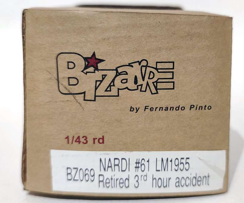 **EXTREMELY RARE/MINT** 1/43 Bizarre Nardi #61 LM1955 Retired 3rd hour accident (BZ069)