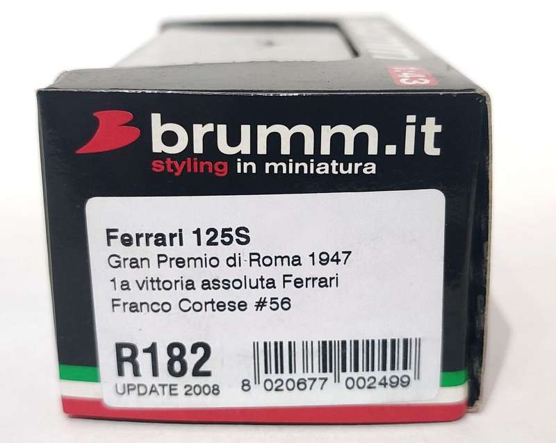 **NEW/BOXED** 1/43 Brumm Ferrari 125S R182 (2008 update)