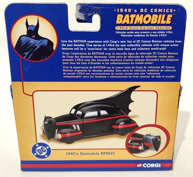 **RARE/PRE-LOVED/BOXED** 1/43 Corgi 1940's DC Comics Batmobile BMBV1 77309