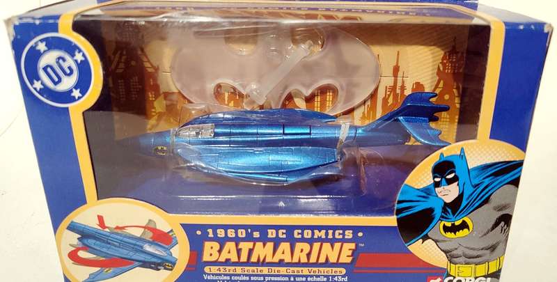 **RARE/PRE-LOVED/BOXED** 1/43 Corgi 1960's DC Comics Batmarine 77305