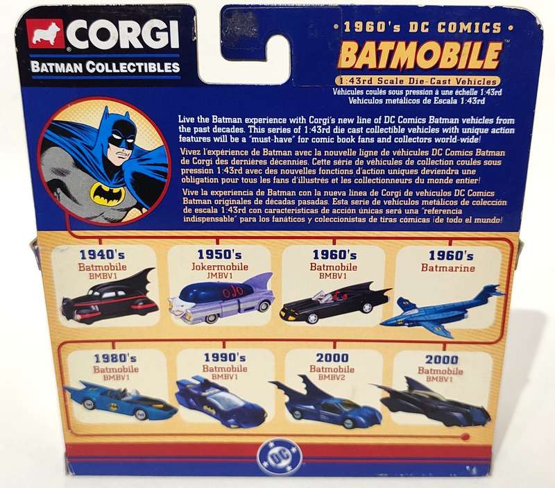 **RARE/PRE-LOVED/BOXED** 1/43 Corgi 1960's DC Comics Batmobile BMBV1 77301