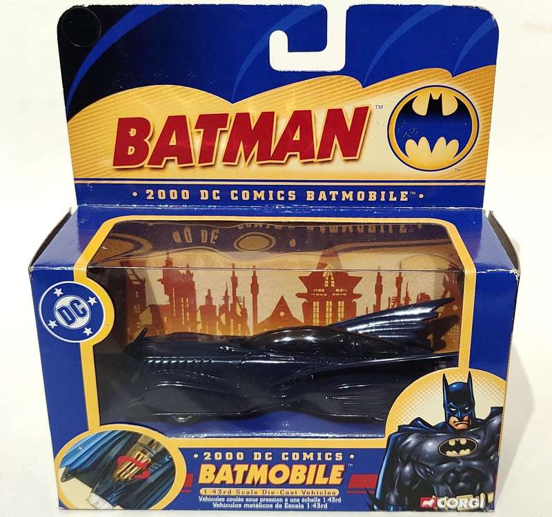 **RARE/PRE-LOVED/BOXED** 1/43 Corgi 2000 DC Comics Batmobile BMBV1 77302