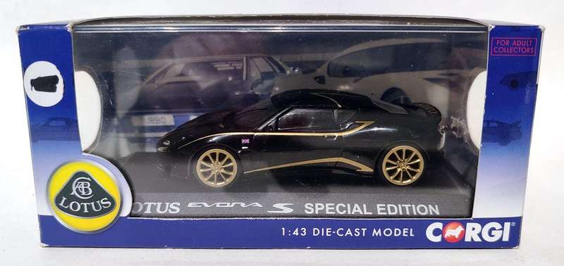 **PRE-LOVED/BOXED** 1/43 Corgi Lotus Evora S Special Edition Black (left mirror missing)
