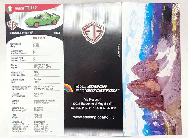 **NEW/RARE/BOXED** 1/43 Edison Giocattoli Lancia Stratos HF 1974 Green 800821