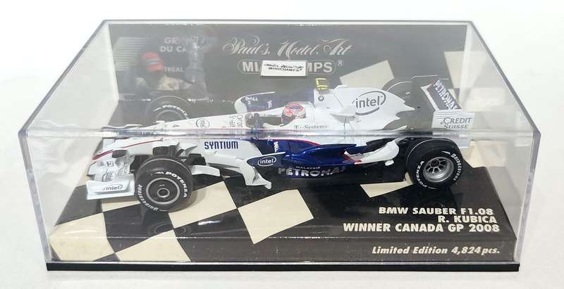 *RARE/MINT* 1/43 Minichamps F1 BMW Sauber F1.08 Kubica Winner Canada 2008 LE4824 pcs