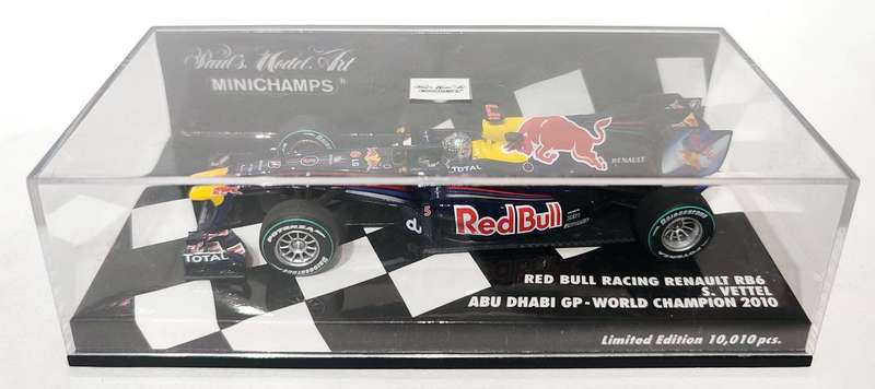 *VERY RARE/MINT* 1/43 Minichamps F1 Red Bull Renault RB6 Vettel Abu Dhabi WC 2010 LE10010