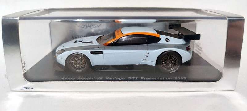 *PRE-LOVED* 1/43 Spark Aston Martin V8 Vantage GT2 Presentation 2008 (S1217) - Left Mirror Missing