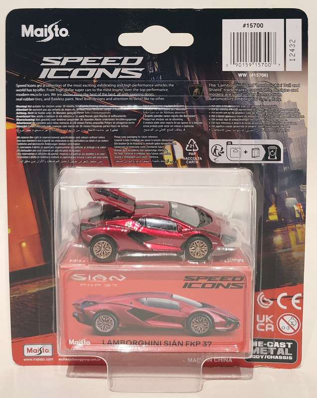 **NEW** 1/64 Maisto Speed Icons LE Lamborghini Sian FKP 37