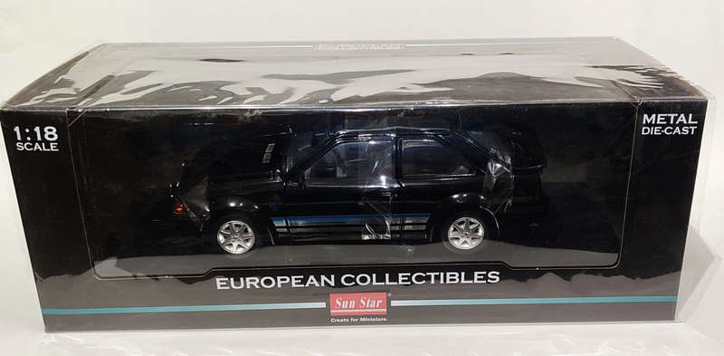 **NEW** 1/18 Sunstar 1984 Ford Escort RS Turbo Black (Princess Diana's Car)
