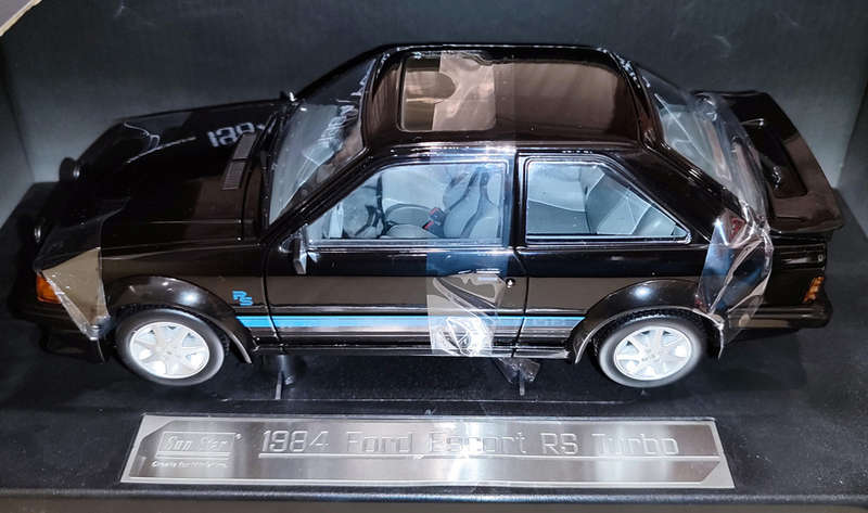 **NEW** 1/18 Sunstar 1984 Ford Escort RS Turbo Black (Princess Diana's Car)