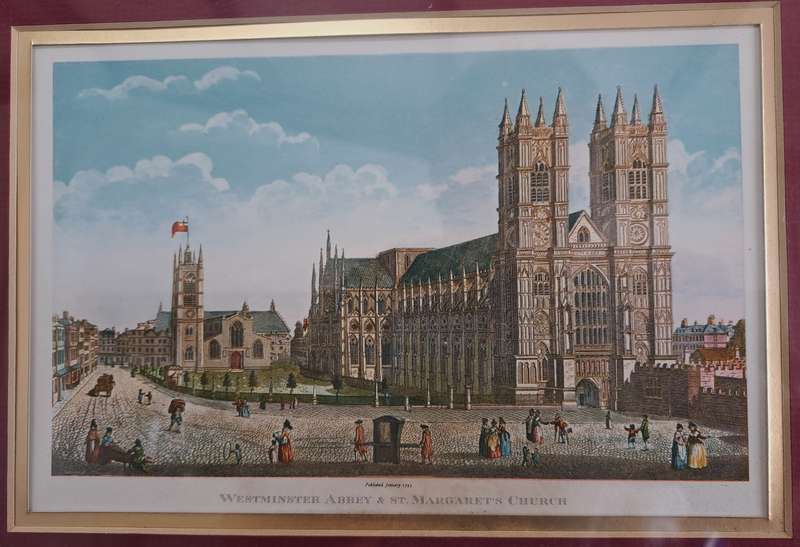 PAIR OF ANTIQUE GOLD-FRAMED LITHOGRAPHS!