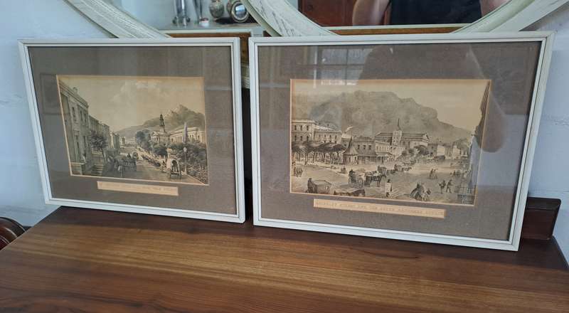 2 x VINTAGE FRAMED PRINTS OF CAPE TOWN!