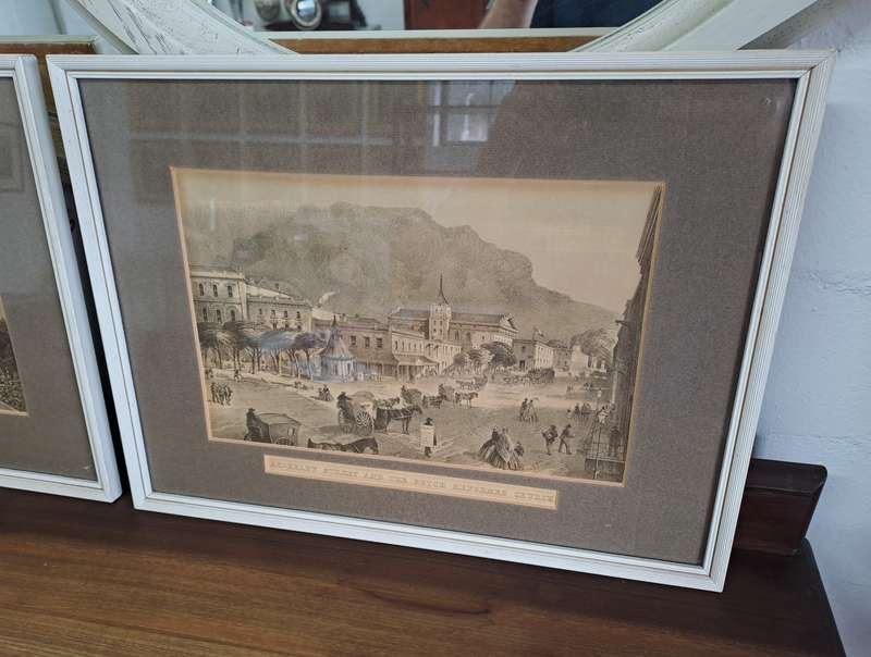 2 x VINTAGE FRAMED PRINTS OF CAPE TOWN!