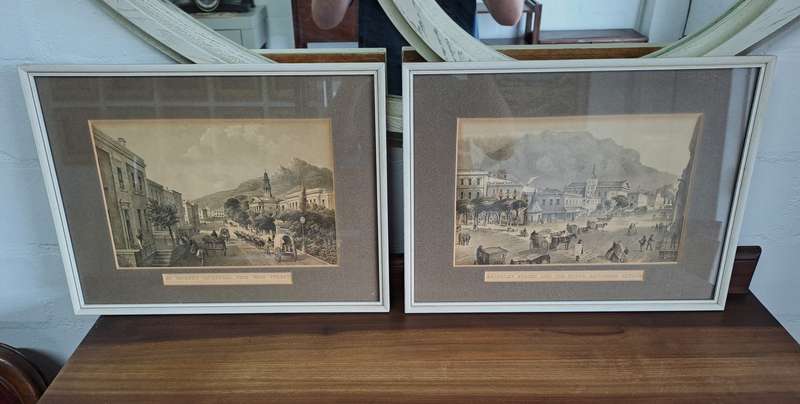2 x VINTAGE FRAMED PRINTS OF CAPE TOWN!