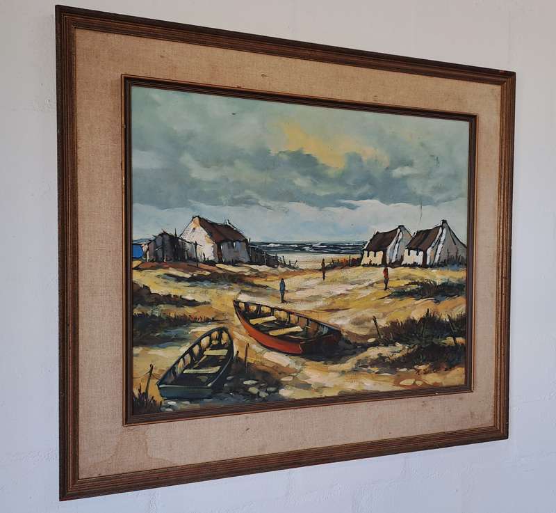 STUNNING SIGNED FRAMED ORIGINAL OIL PAINTING OF BEACH SCENE!
