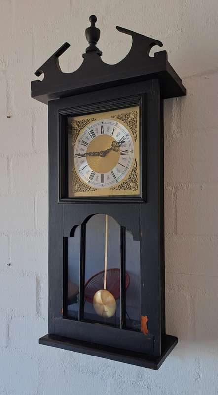 Large Black Painted Wall Clock!