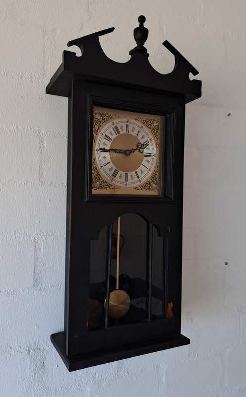 Large Black Painted Wall Clock!