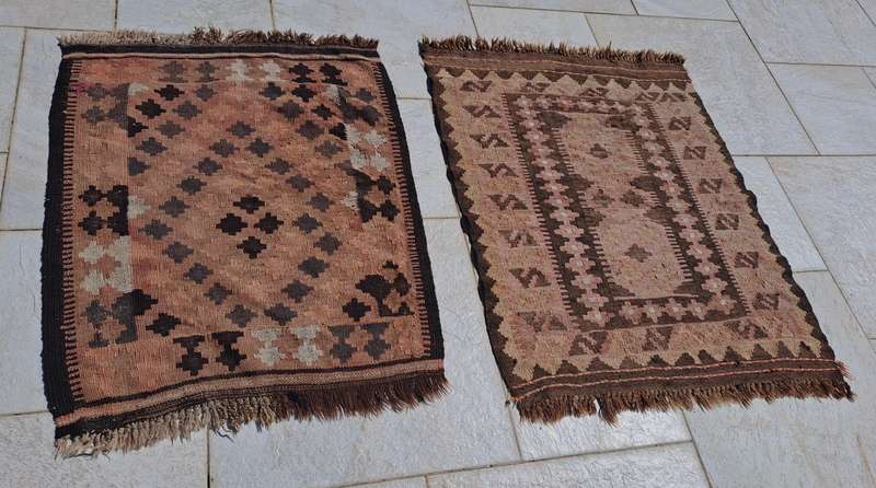 PAIR OF HAND-KNOTTED KELIM RUGS!