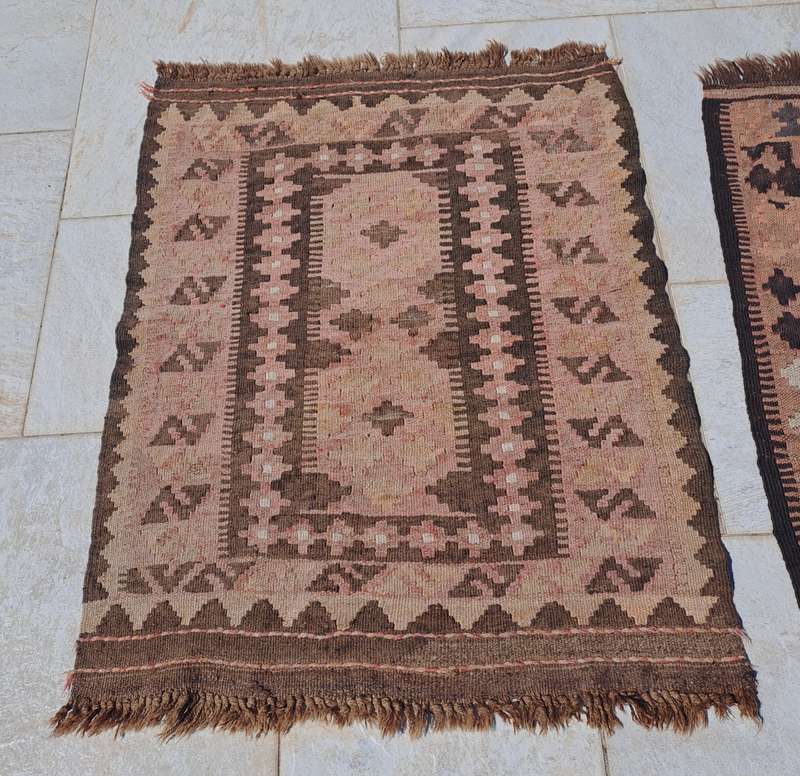 PAIR OF HAND-KNOTTED KELIM RUGS!