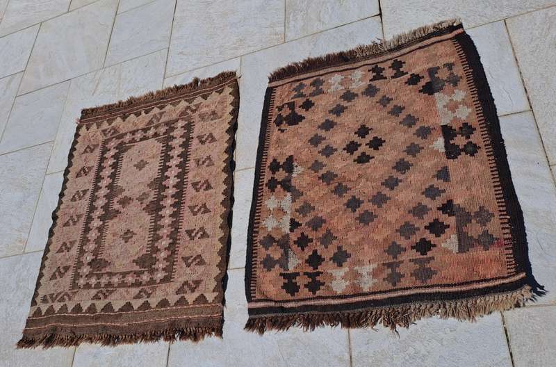 PAIR OF HAND-KNOTTED KELIM RUGS!