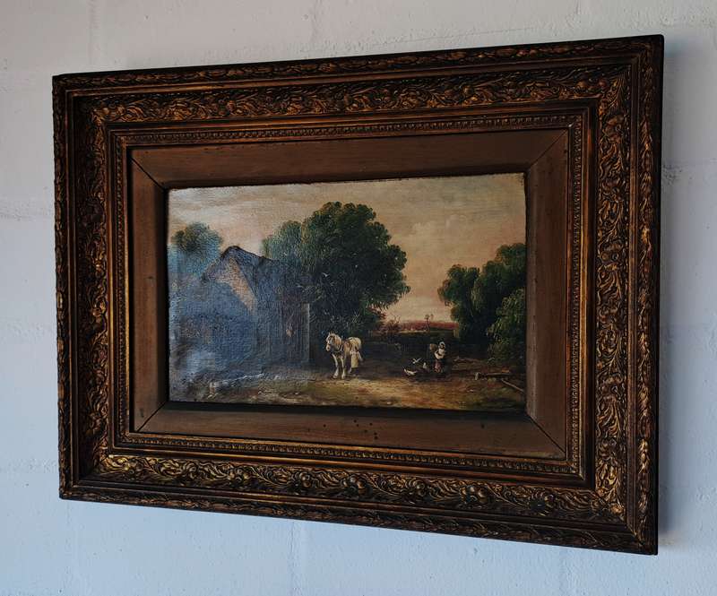 ANTIQUE FRAMED HIGHLY DETAILED ORIGINAL OIL PAINTING!