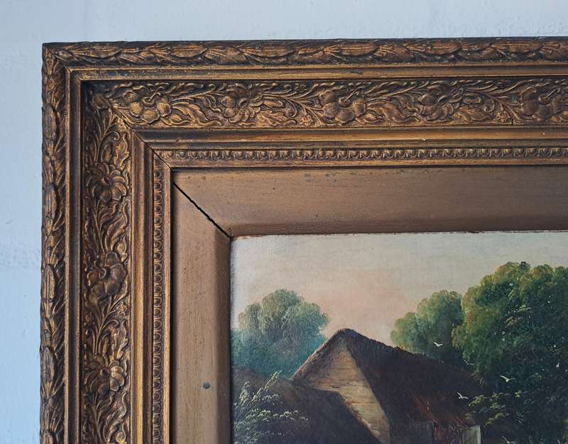 ANTIQUE FRAMED HIGHLY DETAILED ORIGINAL OIL PAINTING!