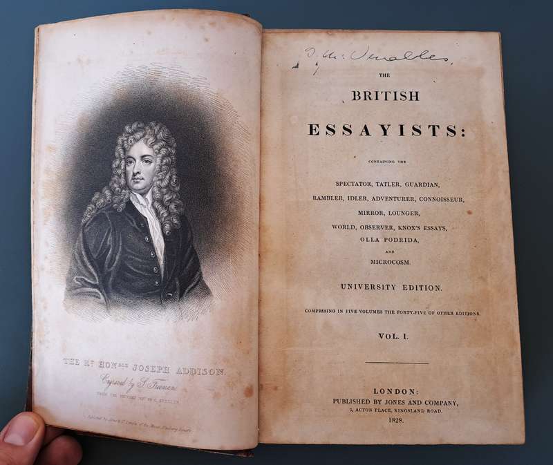 ANTIQUE 1828 COPY OF THE BRITISH ESSAYISTS! *BEAUTIFUL HIGH QUALITY BOOK*