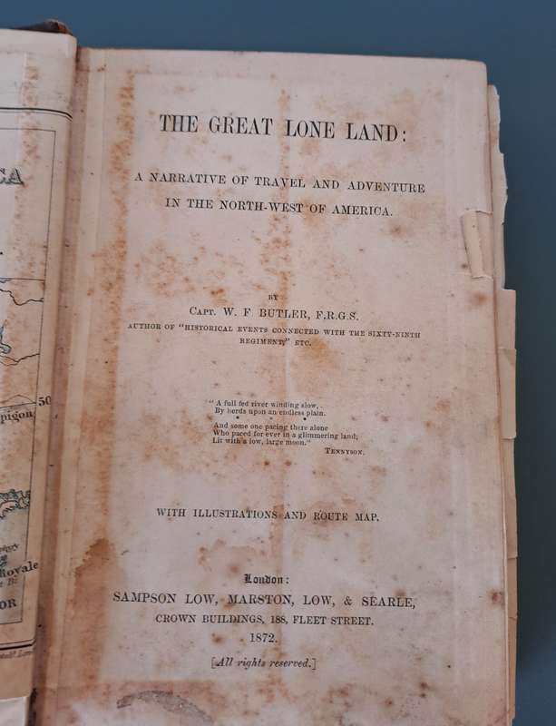 1872 RARE ANTIQUE COPY OF THE  GREAT LONE LAND!