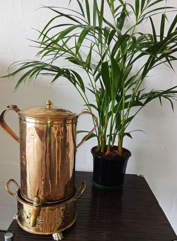 Antique Cape Solid Brass Fiddian Coffee Konfoor and Urn