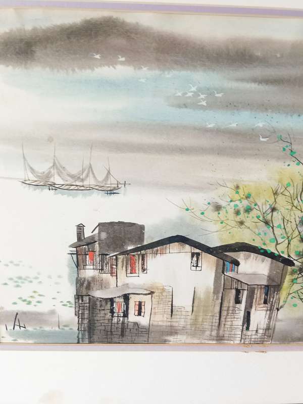 2 x BEAUTIFUL FRAMED UKIGO JAPANESE ORIGINAL WATERCOLOURS