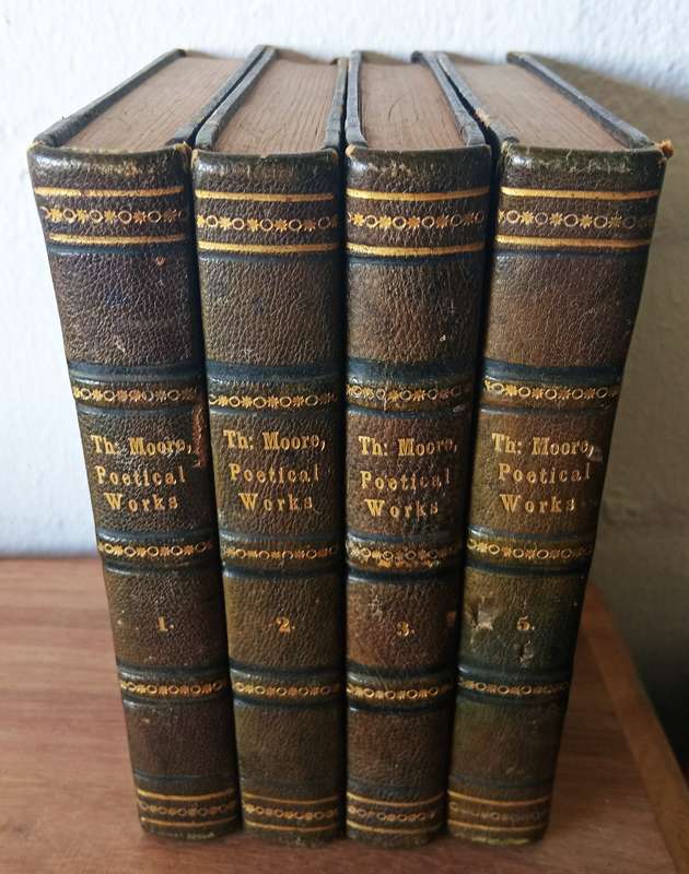 1842 ANTIQUE COLLECTION OF POETICAL WORKS BY T:MOORE*HIGHLY COLLECTABLE*