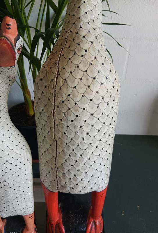 3 X LARGE HAND-CARVED AND PAINTED ITALIAN WOODEN DUCKS! *SELLS FOR $100 EACH OVERSEAS*
