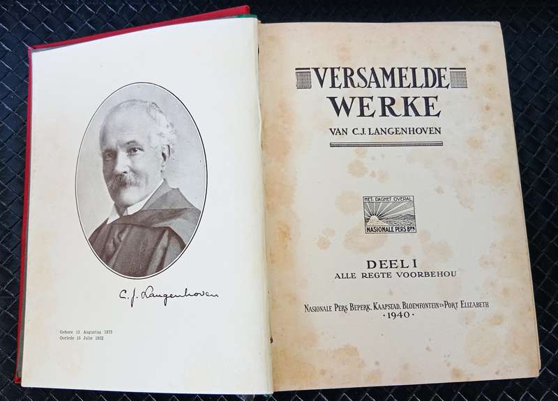 COLLECTION OF VINTAGE ''VERSAMELDE WERKE'' BOOKS BY CJ LANGENHOVEN FROM 1940