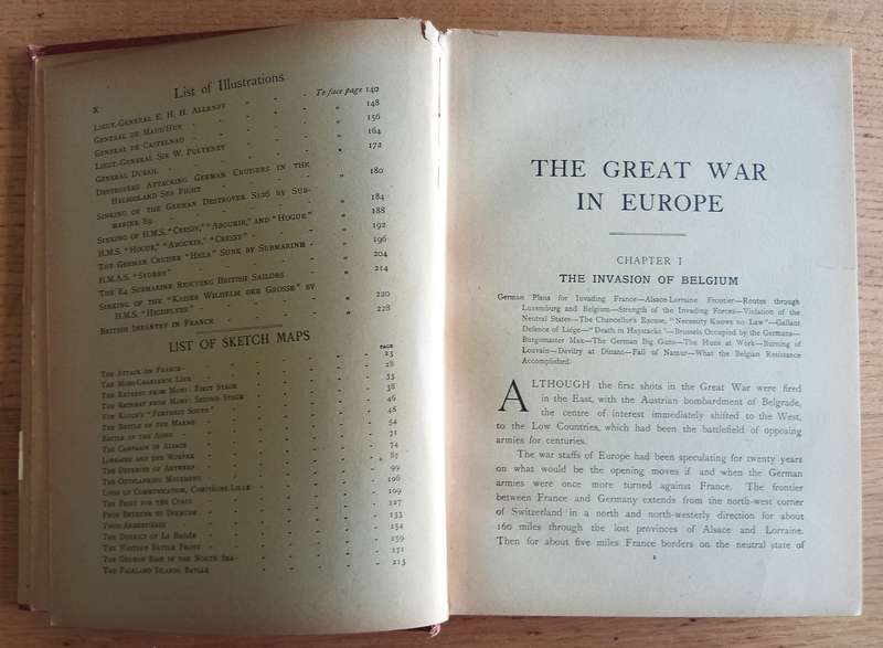 6 ANTIQUE BOOK COLLECTION OF THE GREAT WAR IN EUROPE BY FRANC R CANA Circa 1915