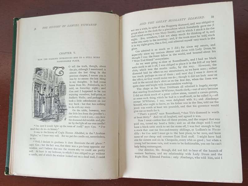 Circa 1878 ANTIQUE BOOK, THE HISTORY OF SAMUEL TITMARSH & THE GREAT HOGGARTY DIAMOND BY W THACKERAY