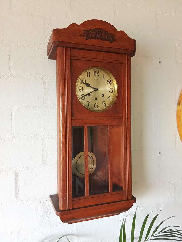 STUNNING VINTAGE MECHANICAL WALL CLOCK *FULLY WORKING*