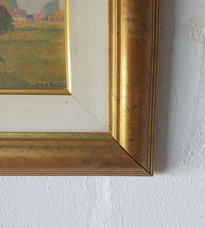 BEAUTIFUL SIGNED, FRAMED OIL PAINTING OF A FARM SCENE
