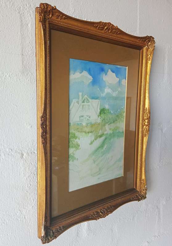 BEAUTIFUL FRAMED PAINTING OF A COUNTRY SCENE