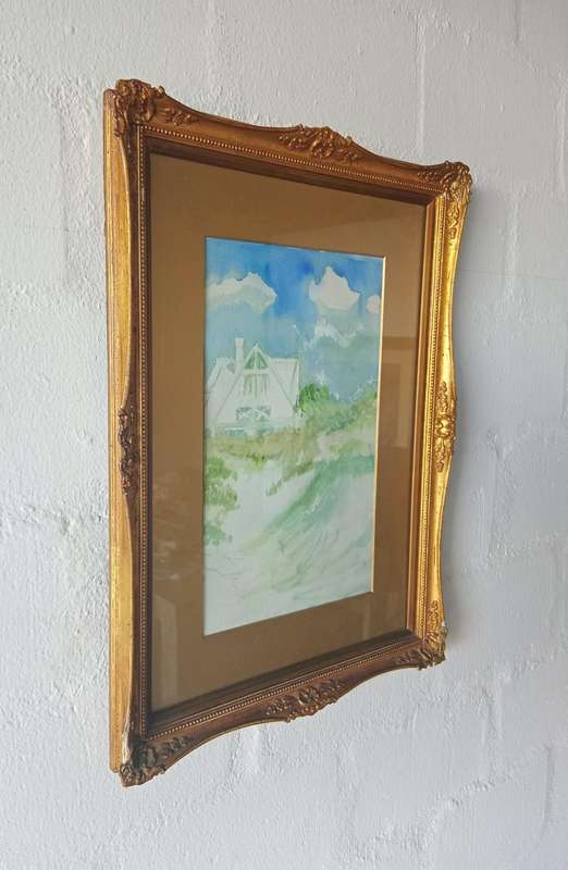 BEAUTIFUL FRAMED PAINTING OF A COUNTRY SCENE