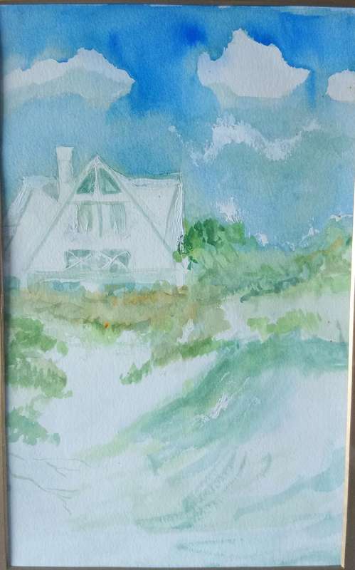 BEAUTIFUL FRAMED PAINTING OF A COUNTRY SCENE