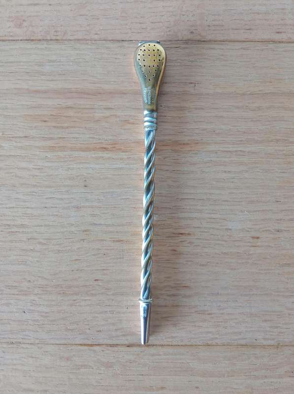 ANTIQUE ARGENTINIAN BOMBILLA TEA STRAINER/STRAW CIRCA 1920