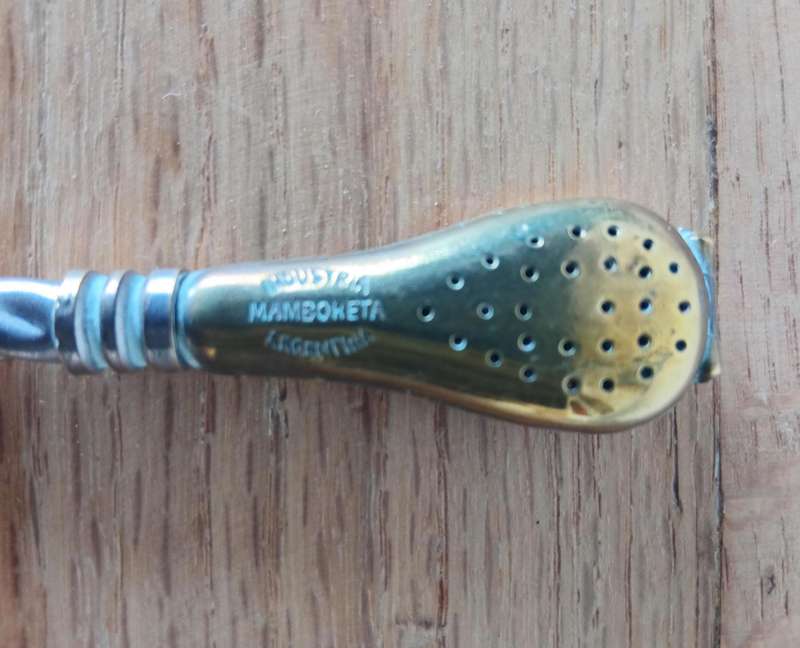 ANTIQUE ARGENTINIAN BOMBILLA TEA STRAINER/STRAW CIRCA 1920