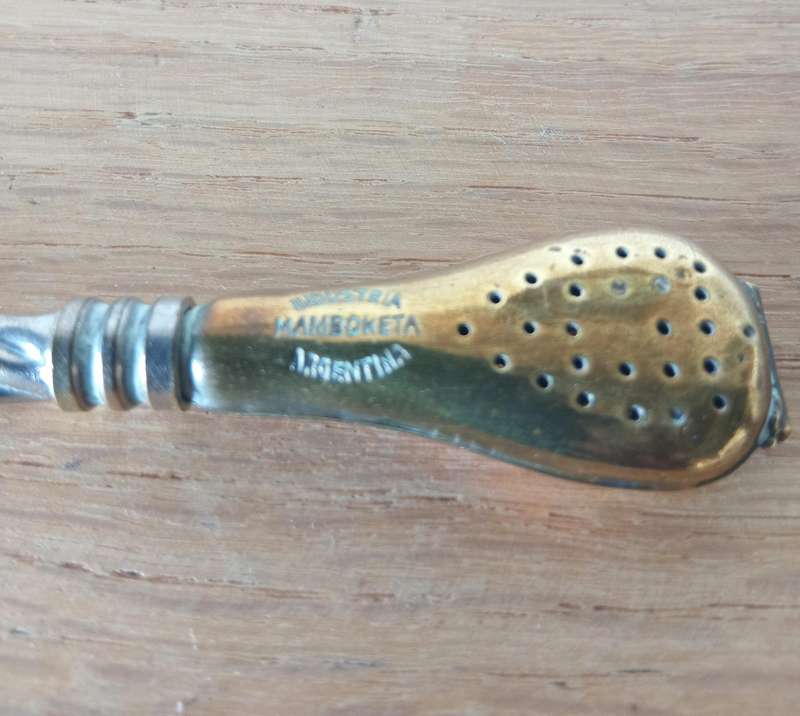 ANTIQUE ARGENTINIAN BOMBILLA TEA STRAINER/STRAW CIRCA 1920