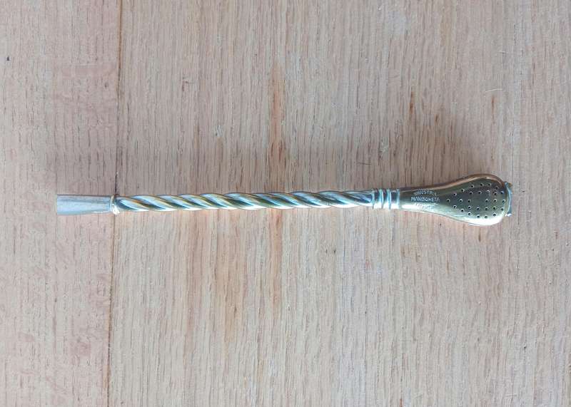 ANTIQUE ARGENTINIAN BOMBILLA TEA STRAINER/STRAW CIRCA 1920