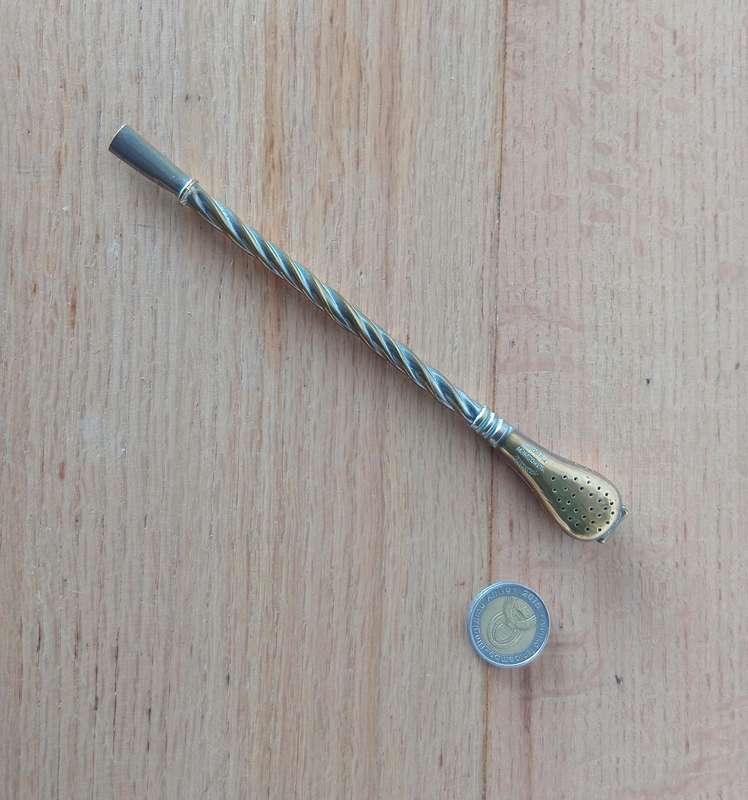 ANTIQUE ARGENTINIAN BOMBILLA TEA STRAINER/STRAW CIRCA 1920