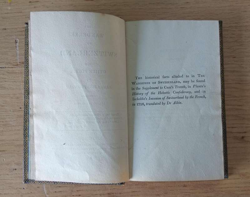 STUNNING  1815 ANTIQUE BOOK, ''THE WANDERER OF SWITZERLAND AND OTHER POEMS'' BY J.MONTGOMERY