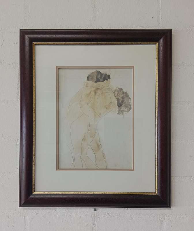 LIMITED EDITION PRINT OF AUGUSTE RODINS ANTIQUE SCULPTURE, THE KISS