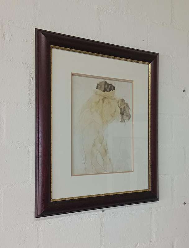 LIMITED EDITION PRINT OF AUGUSTE RODINS ANTIQUE SCULPTURE, THE KISS